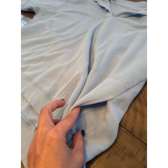 Aerie Oversized V-neck Collared Preppy Light Blue Casual Sweatshirt size M - Picture 5 of 9